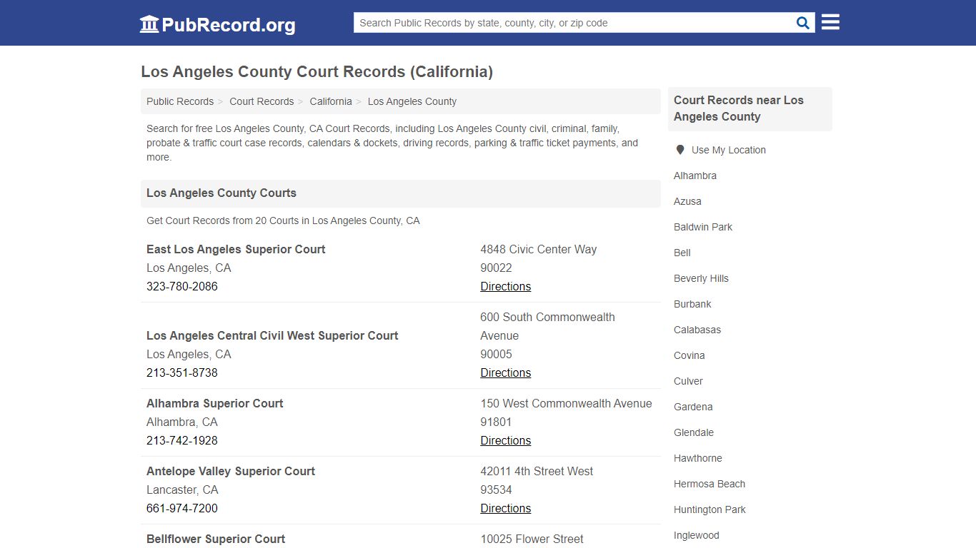 Free Los Angeles County Court Records (California Court Records)